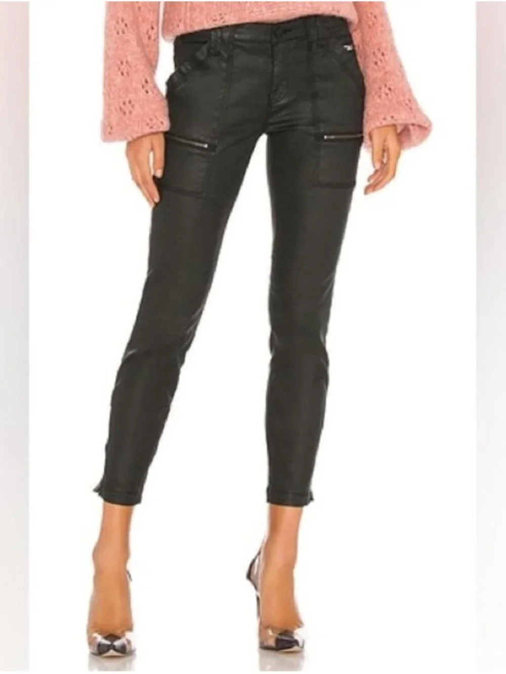 Joie "Park Skinny B" jeans, black coated denim, size 29 - Picture 1 of 9